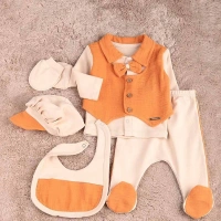 Papyonlu Yelek Detaylı Erkek Bebek Takım