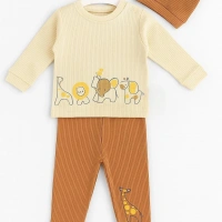Pastel Hayvan Desenli Bebek Takımı