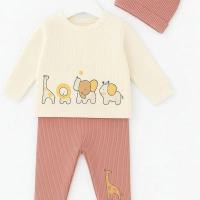 Pastel Hayvan Desenli Bebek Takımı