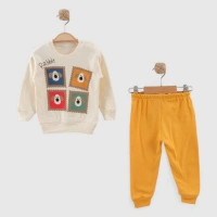 Rabbit Baskılı Penye Bebek Takımı