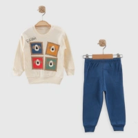 Rabbit Baskılı Penye Bebek Takımı