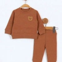 Süzene Nakışlı Erkek Bebek 2li Takım