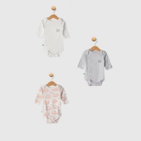 Uzun Kollu Çıtçıtlı 3lü Bebek Badi