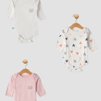 Uzun Kollu Çıtçıtlı 3lü Bebek Badi