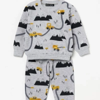 Ykş Gri Desenli Pijama Takımı