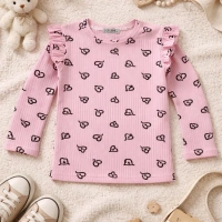 YKŞ Kids Kalp Baskılı Fitilli Kız Çocuk Sweatshirt