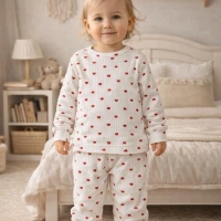 YKŞ Kids Kalp Baskılı Fitilli Takım