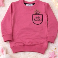 Ykş Kids kalp Leopar Baskılı Kız Çocuk Sweatshirt