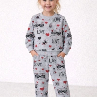 Ykş Kids Kız Gri Baskılı Pijama Takımı