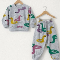Ykş Kids Kız Gri Baskılı Pijama Takımı