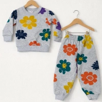 Ykş Kids Kız Gri Baskılı Pijama Takımı