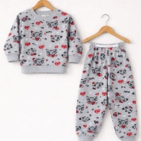 Ykş Kids Kız Gri Baskılı Pijama Takımı
