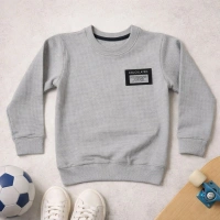 YKŞ Kids Waffle Arma Nakışlı Erkek Çocuk Sweatshirt