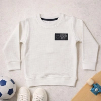 YKŞ Kids Waffle Arma Nakışlı Erkek Çocuk Sweatshirt