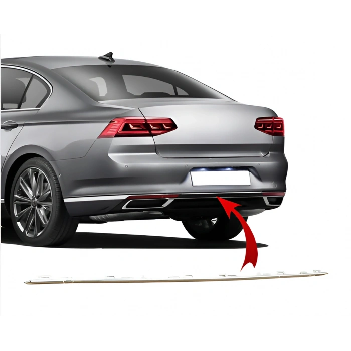 Vw Passat B8.5 2020>> Arka Tampon Orta Kromu 3G0853835