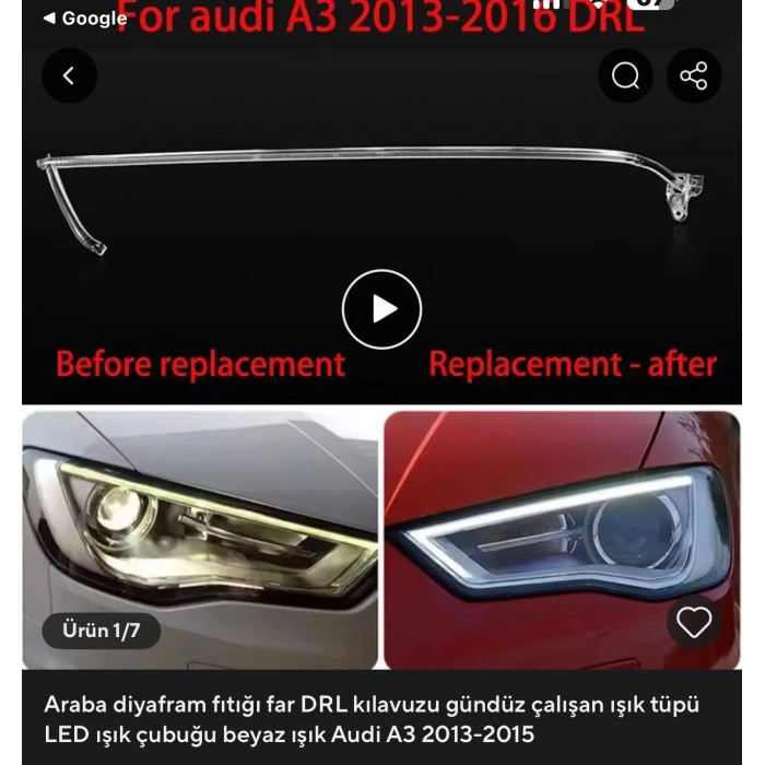 AUDİ A3 2013 MODEL 1 FARLIK  LED CUBUGU