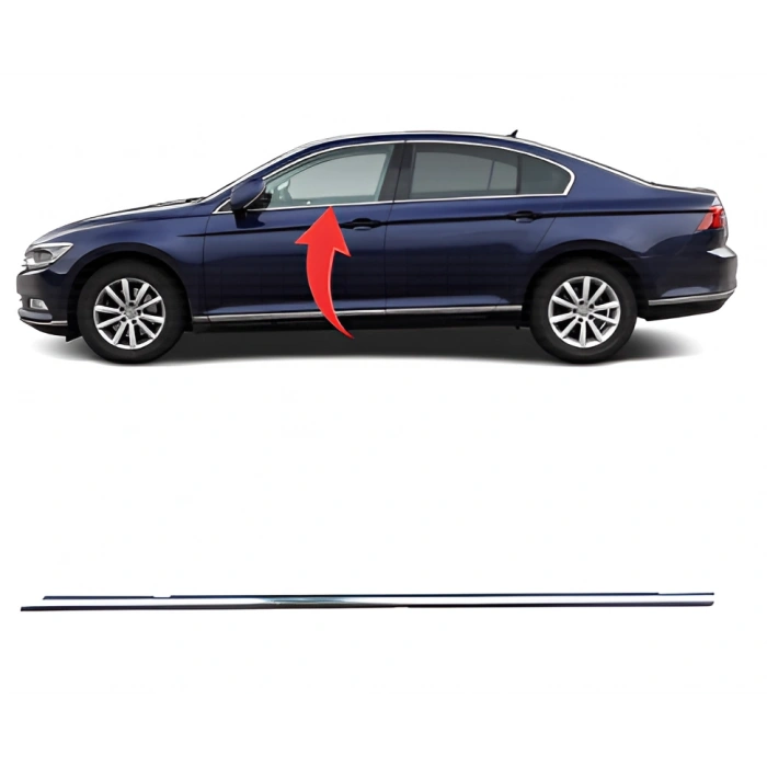 Vw Passat B8-B8.5 2015-2023 Cam Sıyırıcı Fitil Ön Sol Kromlu 3G0837475A