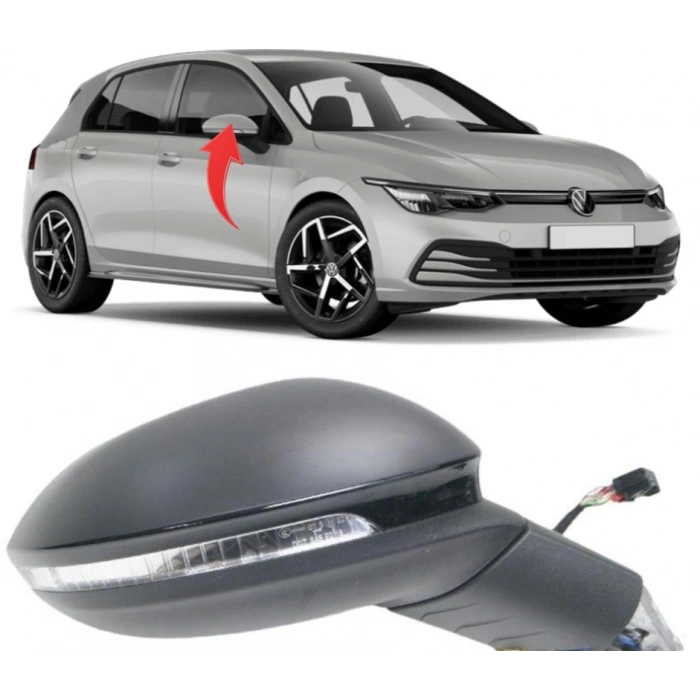 Vw Golf 8 Sağ Ayna Katlanır Alt Aydınlatmasız 9 Pin 5H1857508AE