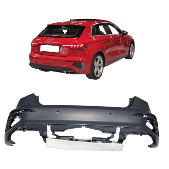 Audi A3 S-Line 2021-2025 Arka Tampon 4 Sensörlü 8Y4807067A GRU