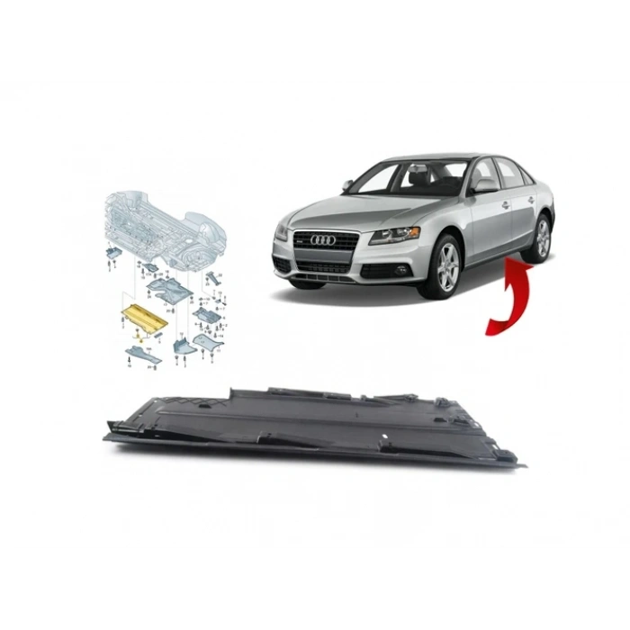 Audi A4 2008-2012 Alt Taban Kaplaması Kumaş 8K0825207C