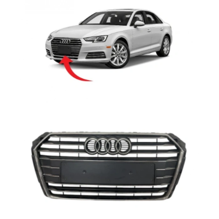 Audi A4 Ön Panjur Full Krom Parlak Gri 2016-2020 8W0853651AB RN4