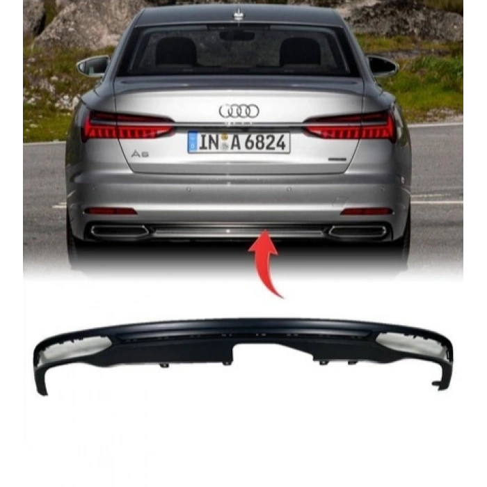 Audi A6 2019-2022 Arka Spoyler Çift Çıkış Egsoz 4K0807521Q RU6