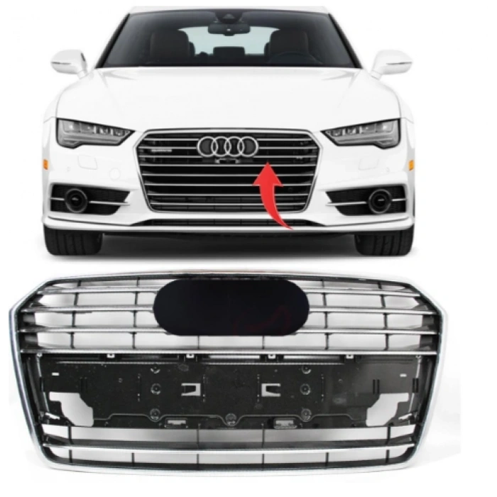 Audi A7 2015-2018 Ön Panjur Kromlu 4G8853651G