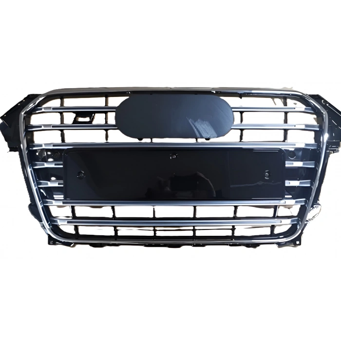 Audi S4-A4 2012-2015 Ön Panjur Krom Çerçeve Parlak Siyah Plakalıklı