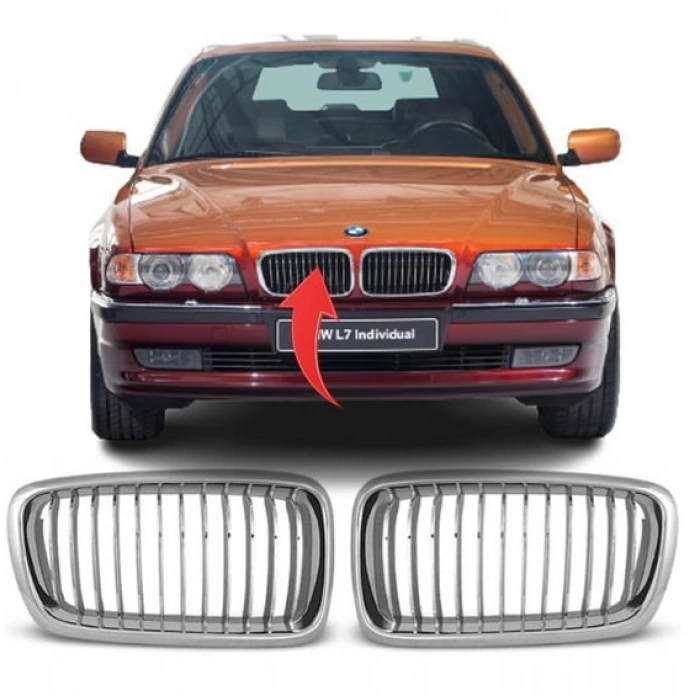 Bmw E38 1999-2001 Ön Panjur Set Krom 51138231595/96