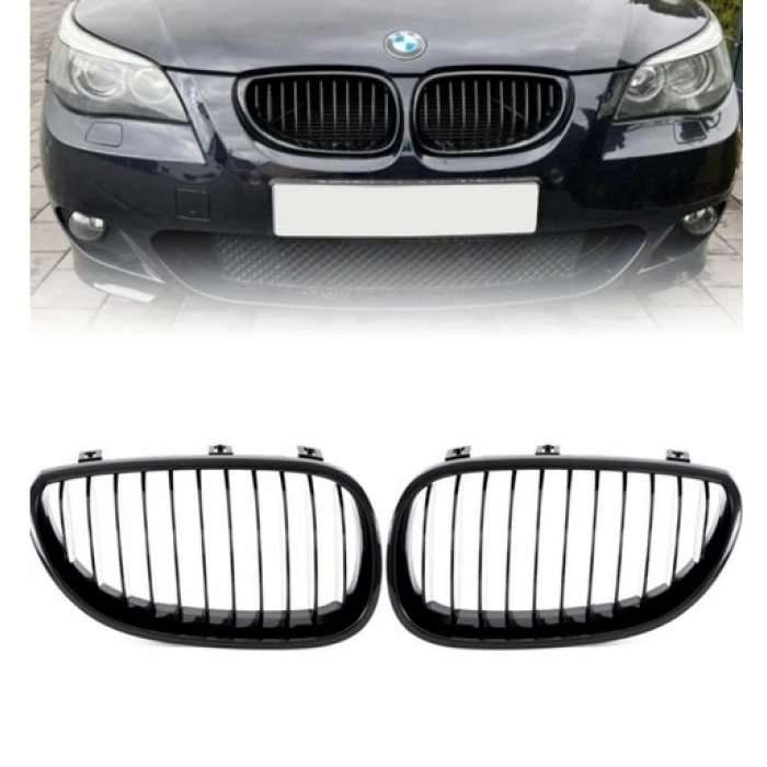 Bmw E60 2004-2009 Ön Panjur Seti Parlak Siyah 51712155446/447