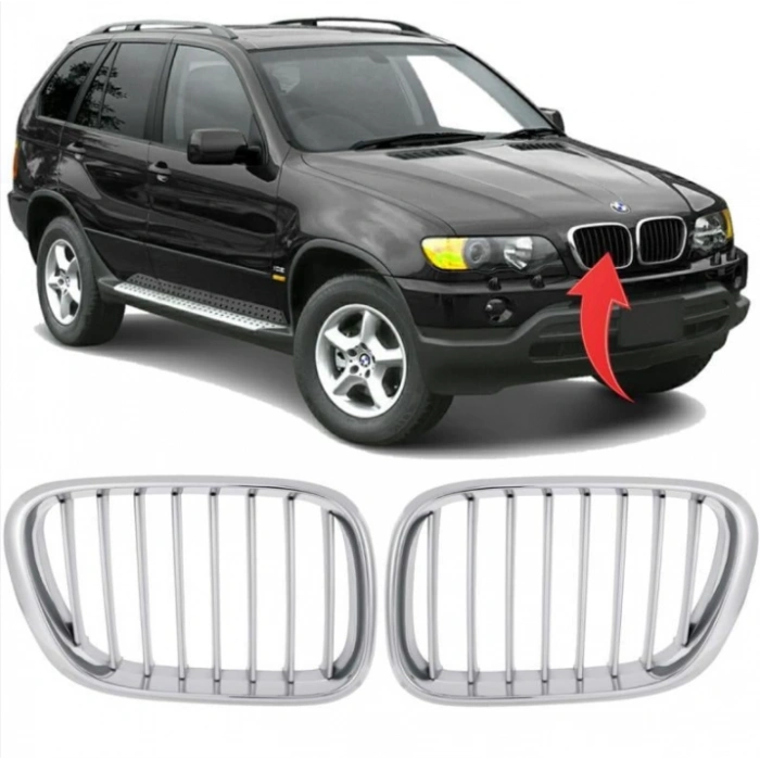 Bmw X5 E53 2000-2003 Ön Panjur Set Krom 51138250051/52