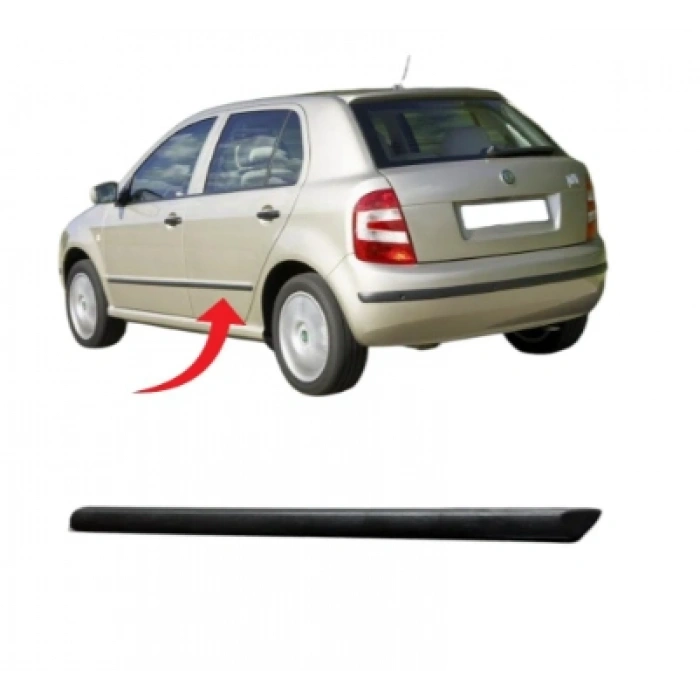 Fabia Kapı Çıtası Arka Sol Saten Siyah 2000-2008 6Y0853753 B41