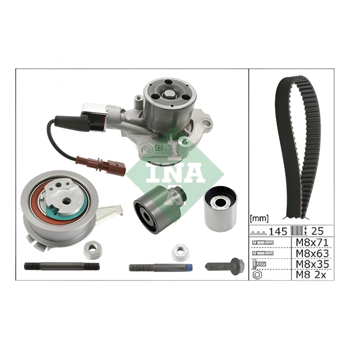 INA 530065030 TRİGER SETİ+DEVİRDAİM VW 1.6-2.0 TDİ GOLF PASSAT A3 LEON CADDY CLH DCXA CAXA 04L198119