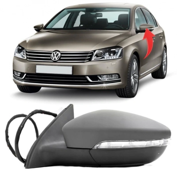 Passat B7 2010-2015 Sol Ayna Katlanır Çevre Aydınlatmalı 3AA857507A