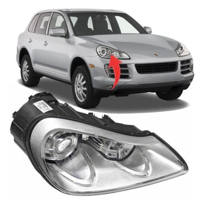 Porsche Cayenne 2007-2010 Sağ Ön Far Komple 95563117202