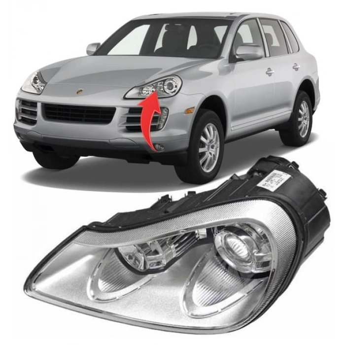Porsche Cayenne Sol Ön Far Komple 2007-2010 95563117302