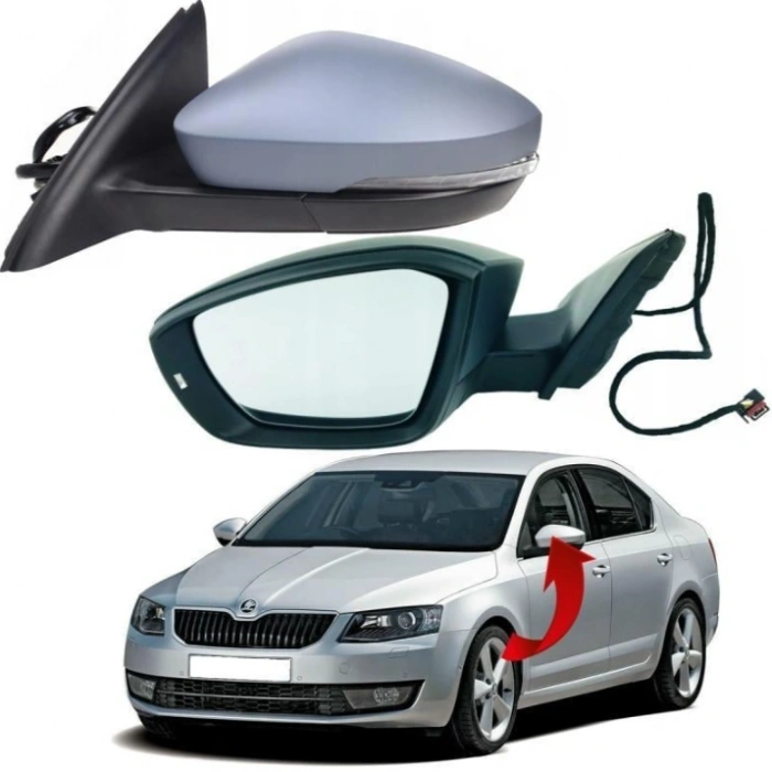 Skoda Octavia 2013-2017 Sol Ayna Komple Katlanır 9 Pin 5E1857507H