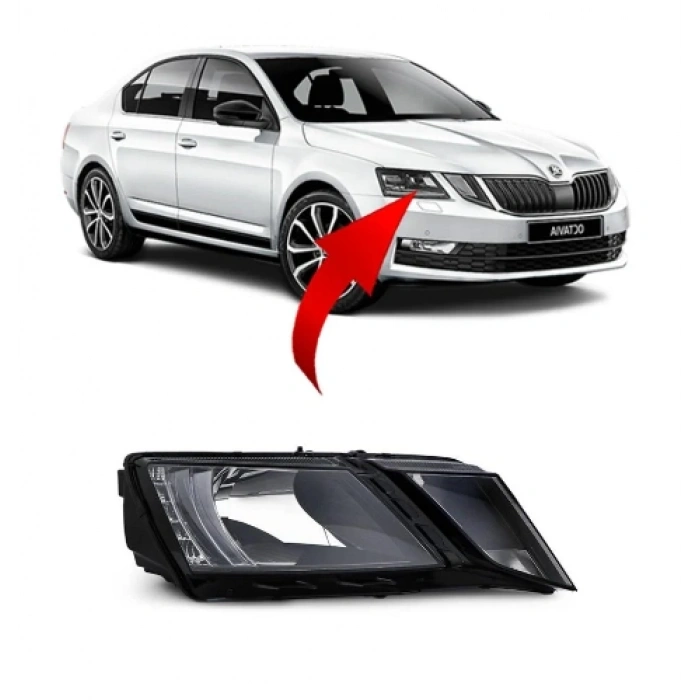 Skoda Octavia 2017-2020 Ön Far Sağ Düz 5E1941016C