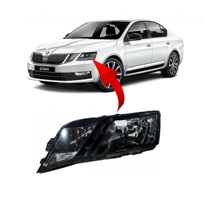 Skoda Octavia 2017-2020 Ön Far Sol Düz 5E1941015C