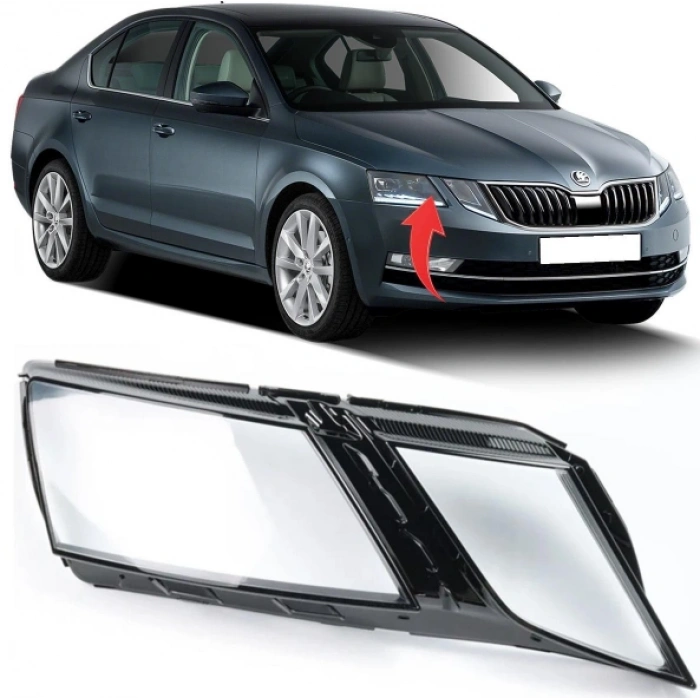 Skoda Octavia 2017-2020 Sağ Far Camı 5E1941018CX