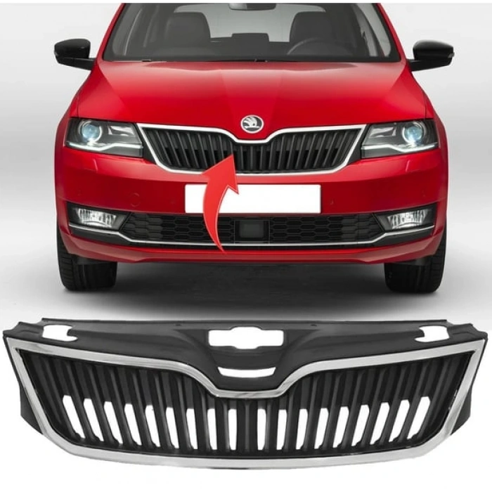 Skoda Rapid 2013-2023 Ön Panjur Kromlu 5JA853651 9B9
