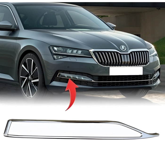 Skoda Superb 2020>> Sis Kapağı Üst Çıtası Krom Sağ  3V0853768D 2ZZ