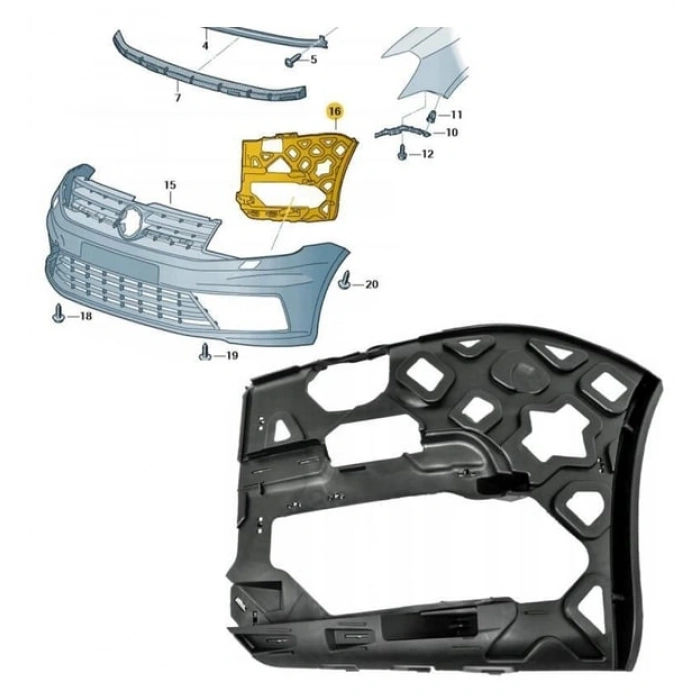Vw Caddy Sol Ön Tampon Braketi 2015 Sonrası 2K5807723