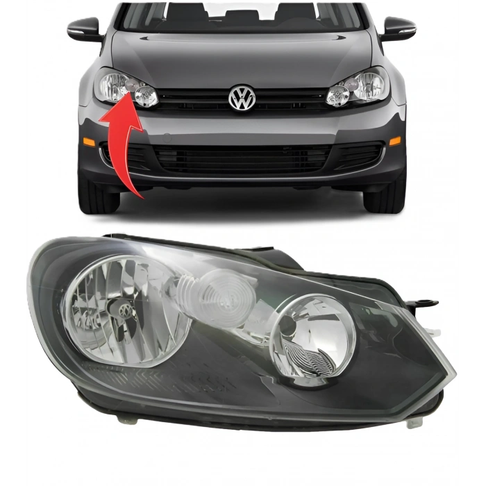 Vw Golf 6 2008-2013 Sağ Ön Far Sinyalli Ampullü (H7 H15) 5K1941006J