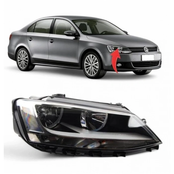 Vw Jetta Sağ Ön Far Siyah 2011-2017 5C7941006A