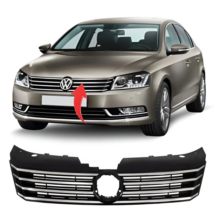 Vw Passat B7 2011-2015 Ön Panjur Krom Parlak Siyah 3AA853651