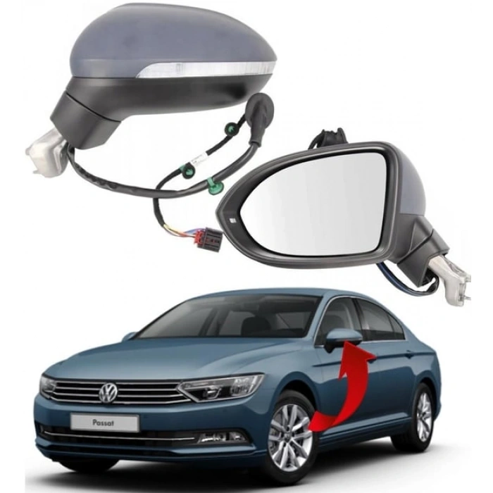 Vw Passat B8 Sol Ayna Komple 8 Pin 2015-2019 3G1857507DB