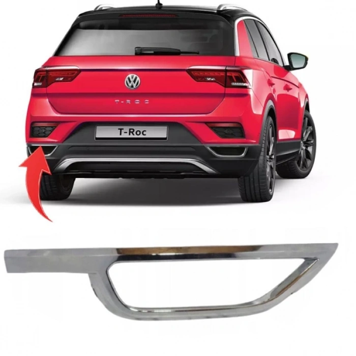 Vw T-Roc Arka Tampon Süs Kromu Sol 2018-2021 2GA807833A