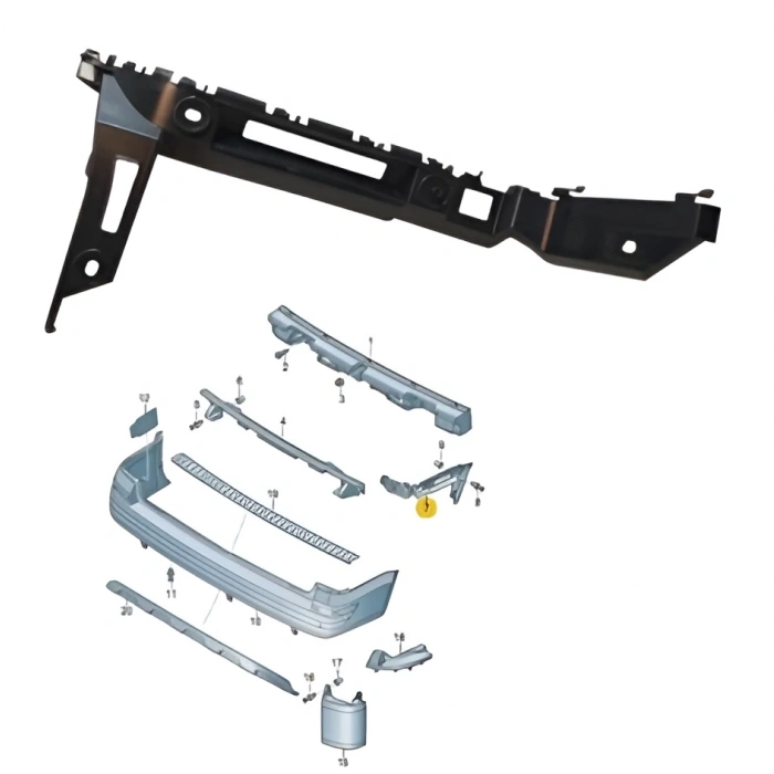 Vw Transporter T7 2015>> Arka Tampon Braketi Sağ 7E0807394B