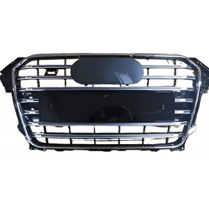 Audi S4-A4 2012-2015 Ön Panjur Krom Çerçeve Parlak Siyah Plakalıklı